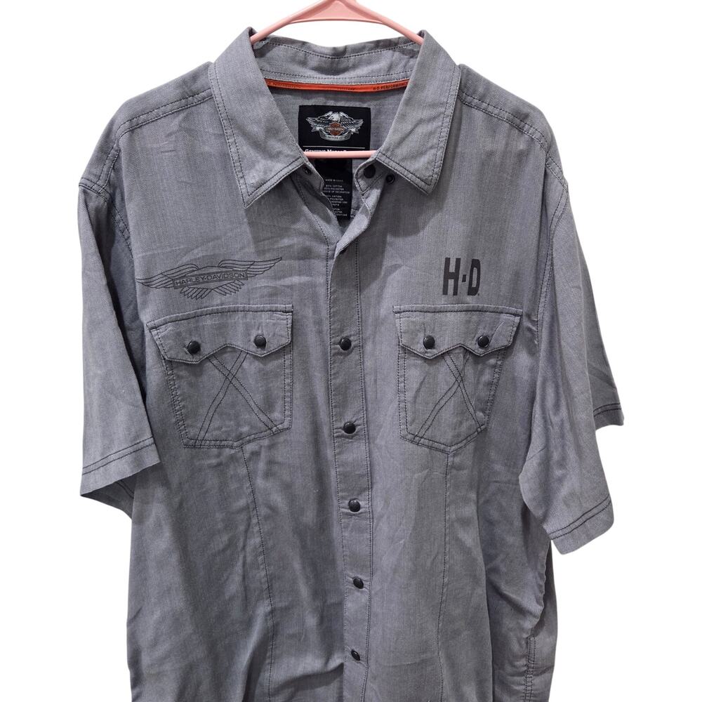 Men's Harley Davidson Snap Shirt,โ Size XXL